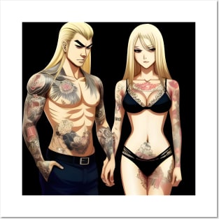 Tatoo Anime Couple Posters and Art